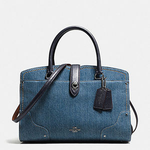 COACH MERCER SATCHEL 30 IN COLORBLOCK DENIM F37786